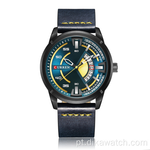 CURREN 8298 relógios esportivos casuais marca de luxo militar de couro relógio de pulso relógio masculino relógio cronógrafo da moda relógio de pulso reloj